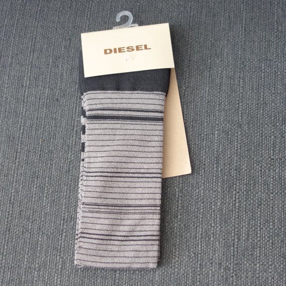 Diesel SFELPOSOCKS2 CALZINO Black and Silver Socks *New with Packaging* - Picture 1 of 9